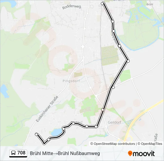 708 Bus Line Map