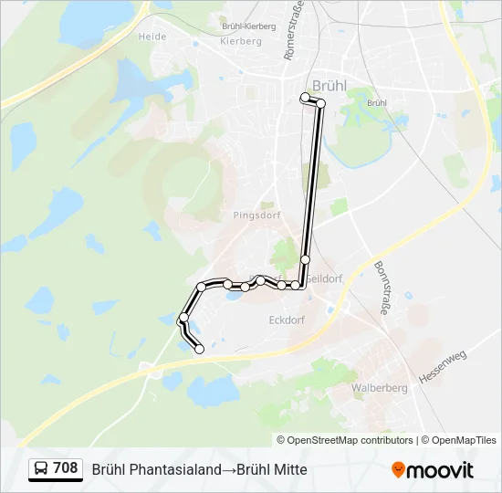 Buslinie 708 Karte