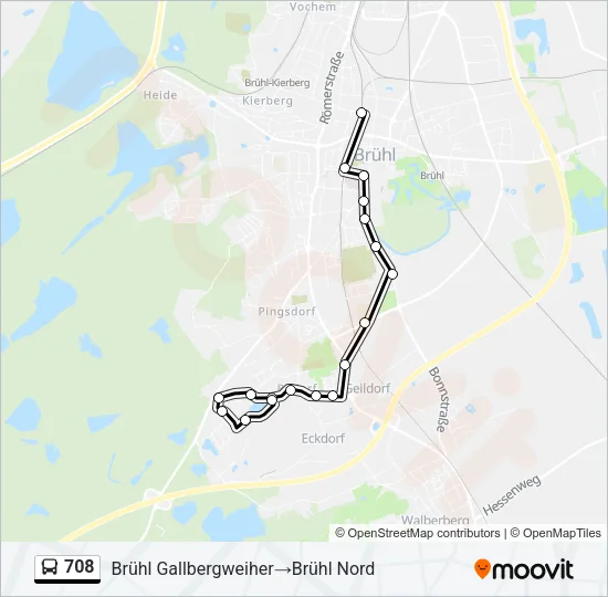 708 Bus Line Map