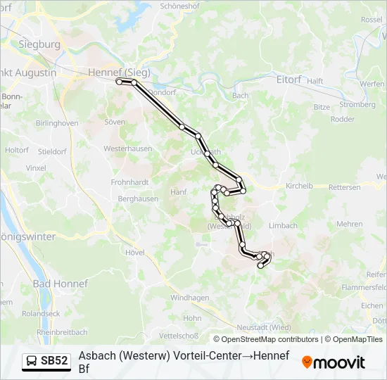 SB52 Bus Line Map