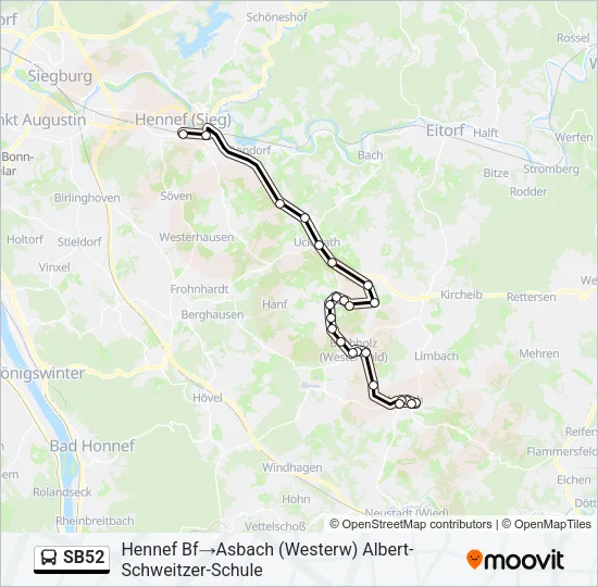 SB52 Bus Line Map