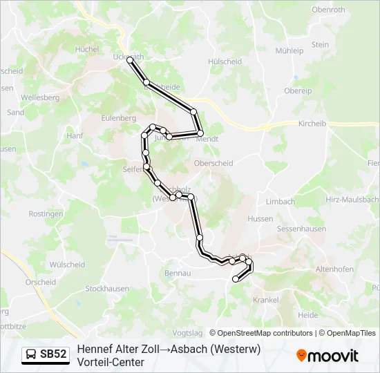 SB52 Bus Line Map