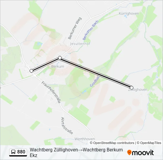 880 Bus Line Map