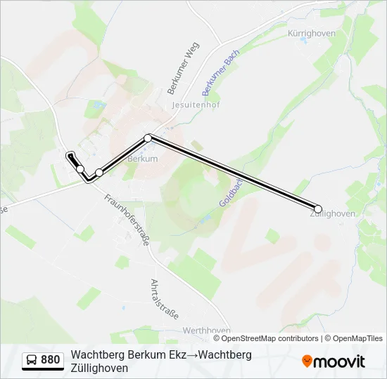 880 Bus Line Map
