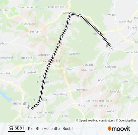SB81 Bus Line Map