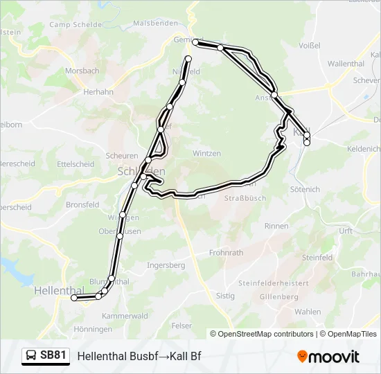 SB81 Bus Line Map