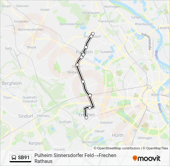 SB91 Bus Line Map