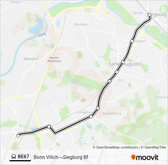 BE67 Bus Line Map