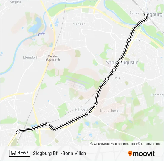BE67 Bus Line Map