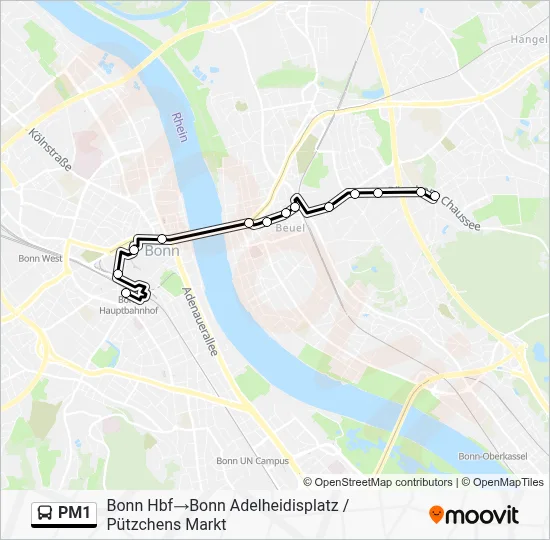PM1 Bus Line Map