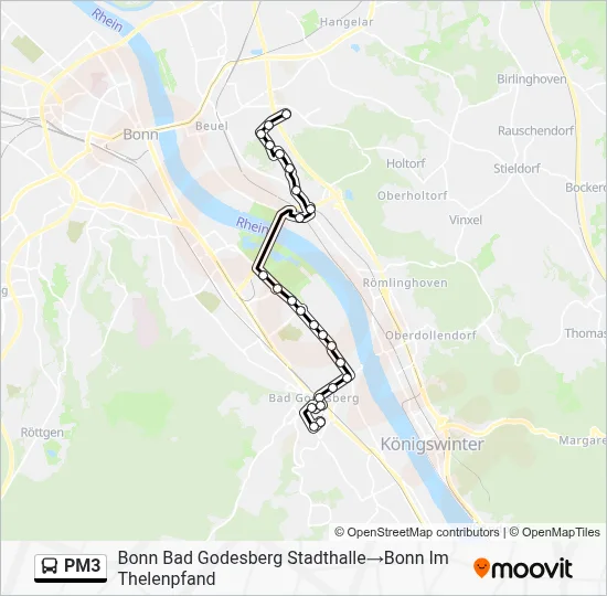 PM3 Bus Line Map