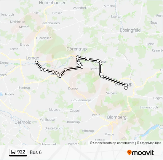 922 Bus Line Map