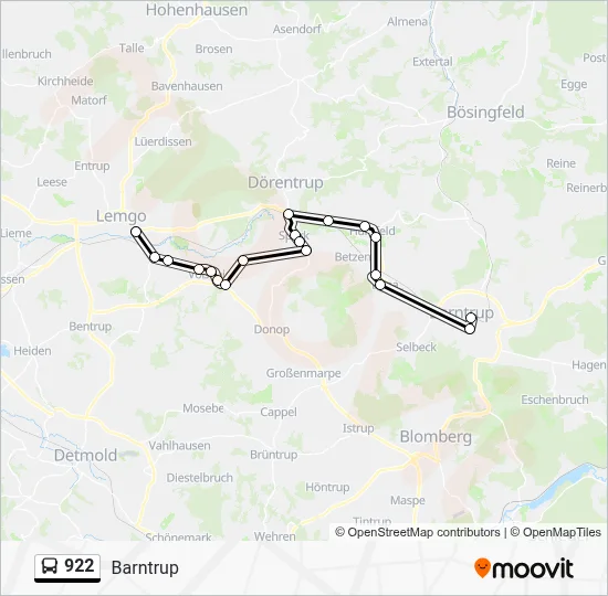 922 Bus Line Map