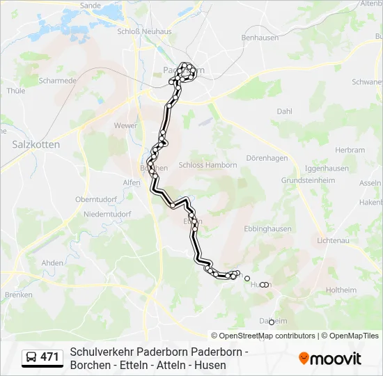 471 Bus Line Map