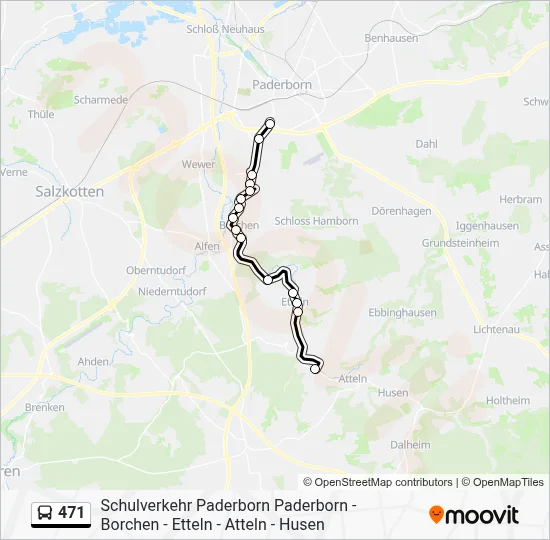 471 Bus Line Map