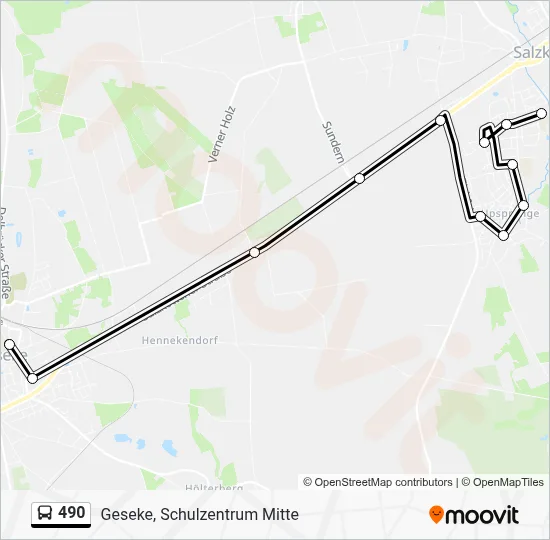 490 Bus Line Map