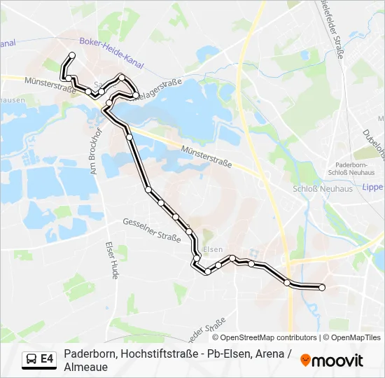 Buslinie E4 Karte
