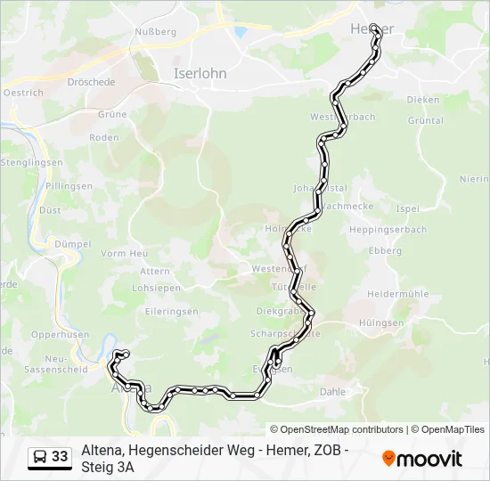 33 Bus Line Map