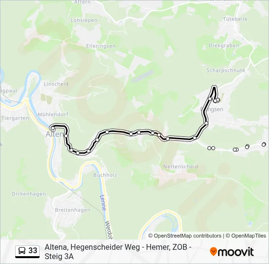 33 Bus Line Map