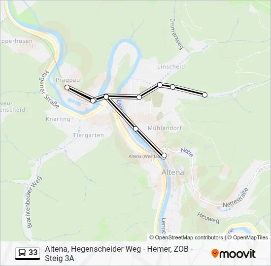 33 Bus Line Map