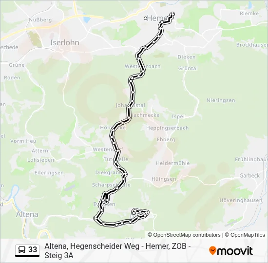 33 Bus Line Map