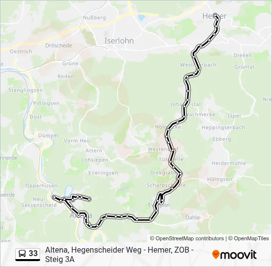 33 Bus Line Map