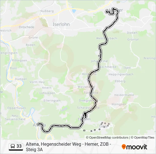 33 Bus Line Map