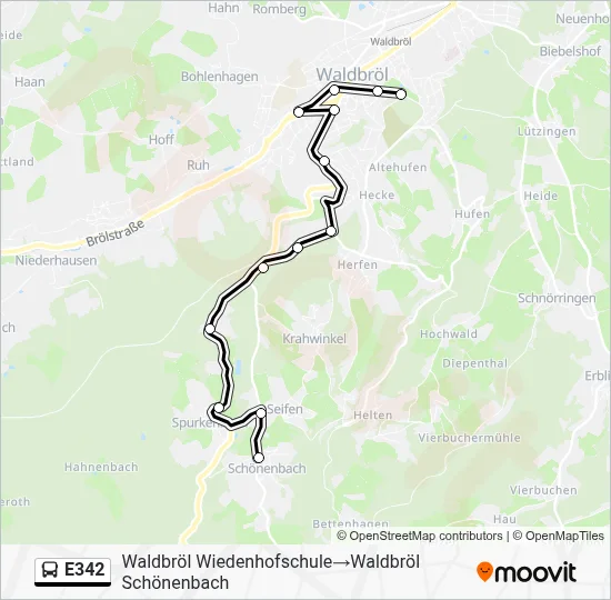 E342 Bus Line Map