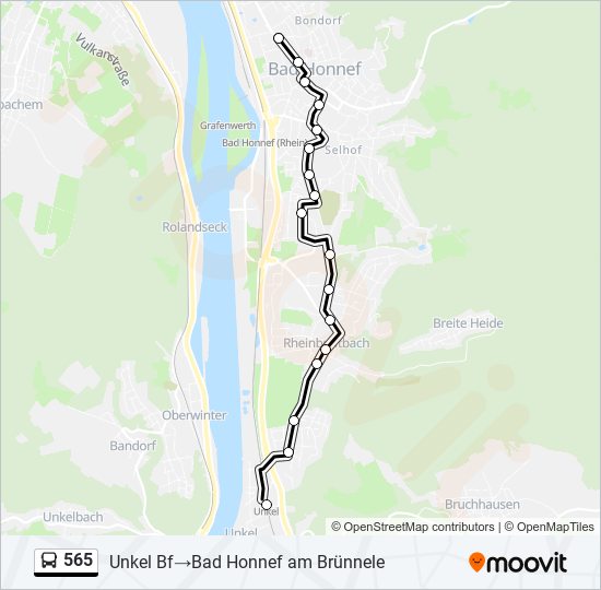 565 bus Line Map