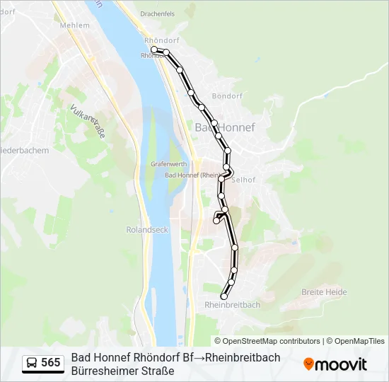 565 Bus Line Map