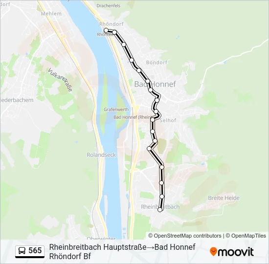 565 Bus Line Map