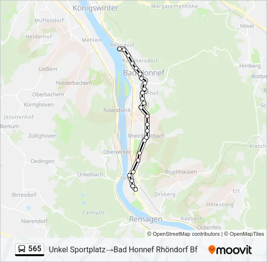 565 Bus Line Map