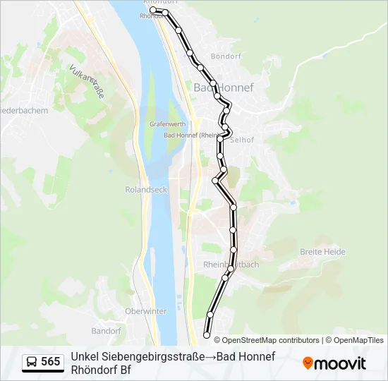565 Bus Line Map