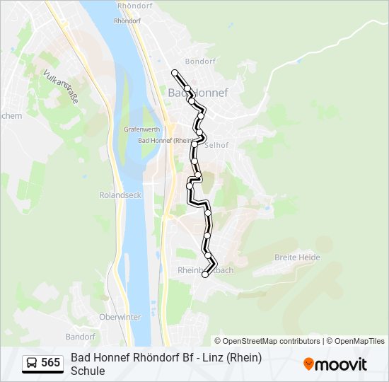 565 Route Schedules, Stops & Maps Rheinbreitbach Hauptstraße→Bad Honnef am Brünnele (Updated) 565 Route Schedules, Stops & Maps Rheinbreitbach Hauptstraße→Bad Honnef am Brünnele (Updated)