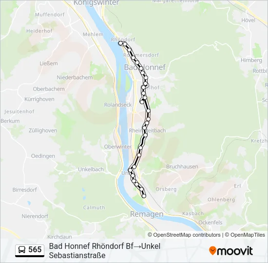 565 Bus Line Map
