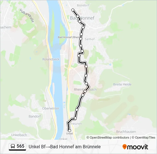 Buslinie 565 Karte