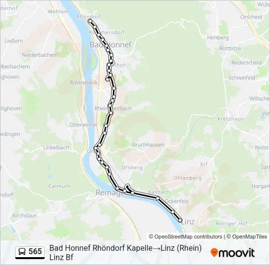 565 Bus Line Map