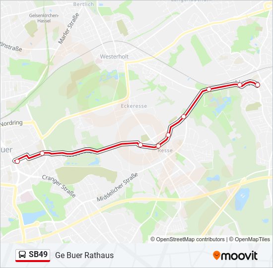 SB49 bus Line Map