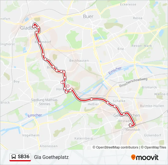 SB36 Bus Line Map