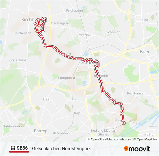 SB36 Bus Line Map