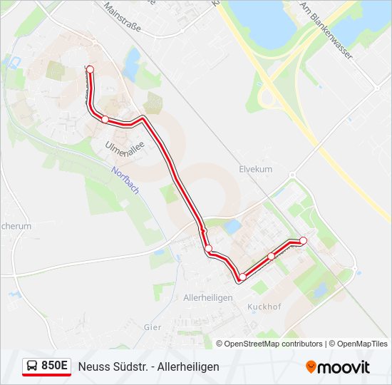 850E Bus Line Map