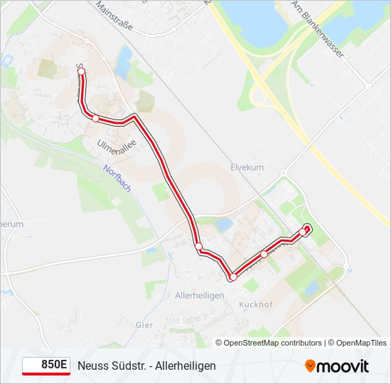 850E bus Line Map