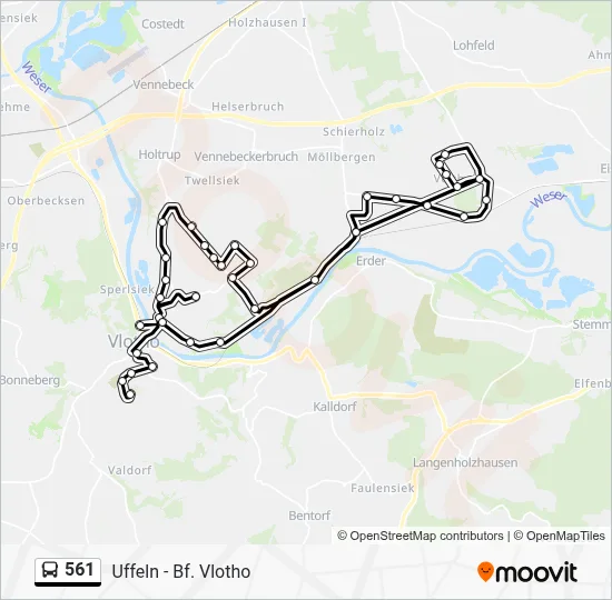 561 Bus Line Map
