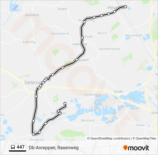 447 Bus Line Map