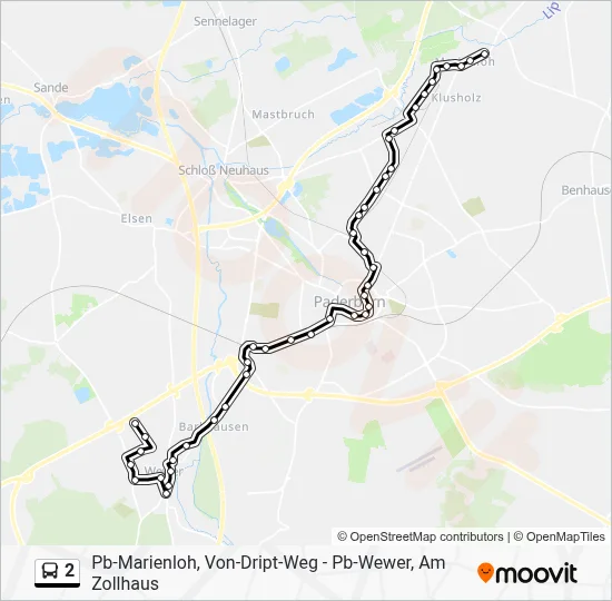 2 Bus Line Map