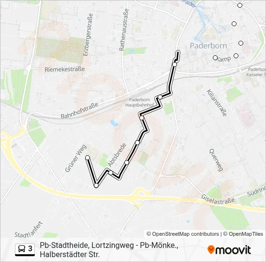 3 Bus Line Map