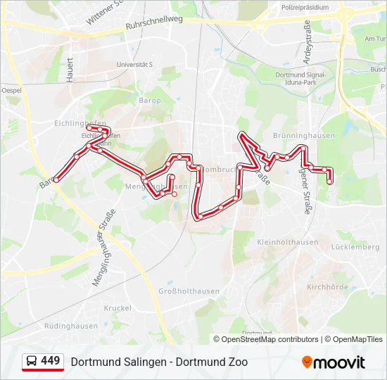 449 Bus Line Map