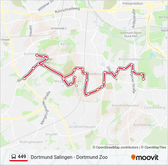 449 Bus Line Map
