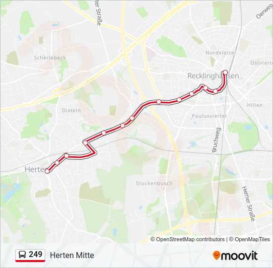 249 Bus Line Map