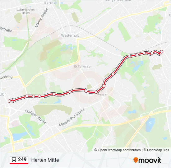 249 Bus Line Map